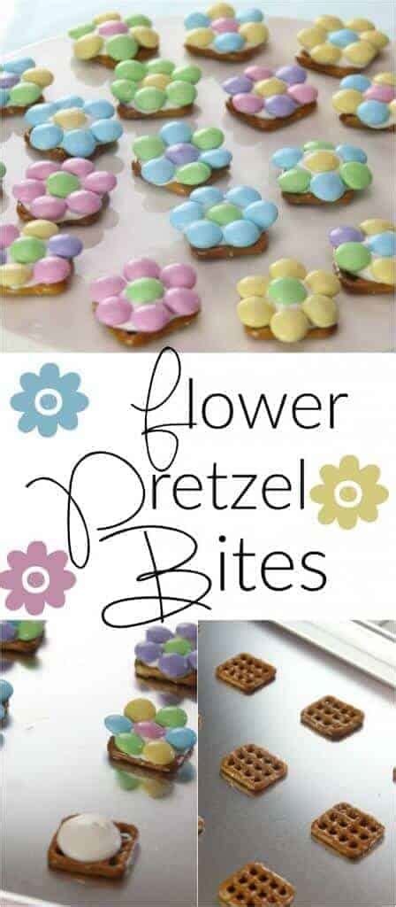 Spring Flower Pretzel Bites Sweet And Salty Easter Treat