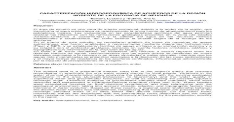 CARACTERIZACIÓN HIDROGEOQUÍMICA DE ACUÍFEROS CARACTERIZACIÓN