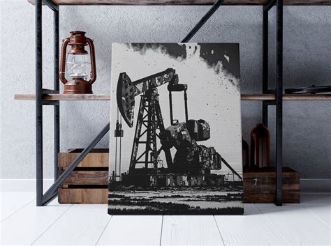 Oil And Gas Canvas Print Canada Oil Rig Art Print Oil And Gas Canvas