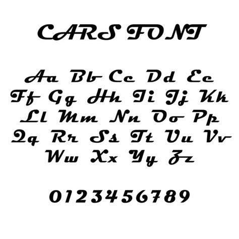 Cars Movie Font File Etsy