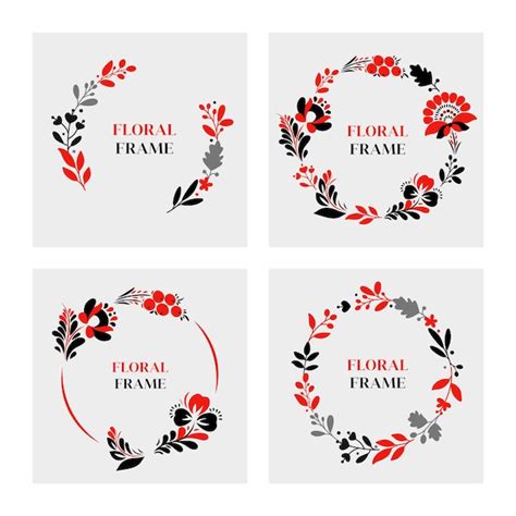 Premium Vector Set Of Floral Frame Ukrainian Folk Style