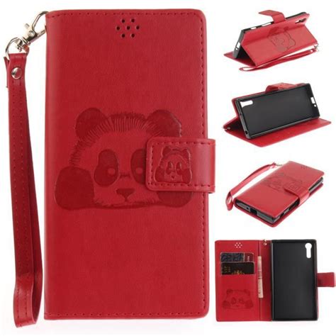 Xperia Xz Coque Tui Rabat Housse Panda S Rie Pu Cuir Pochette