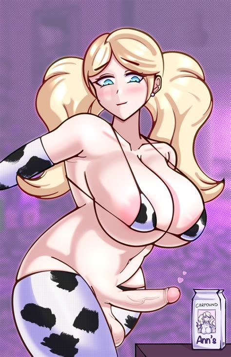 Rule 34 1futa Ann Takamaki Balls Big Breasts Big Penis Bikini Blonde Hair Blue Eyes Bottomless