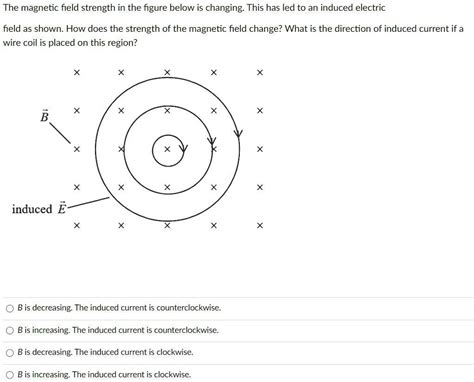 Solved The Magnetic Field Strength In The Figure Below Is Changing