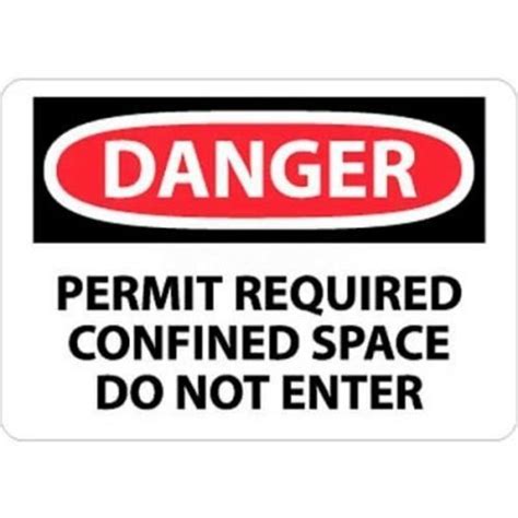 National Marker Co Nmc Osha Sign Danger Permit Required Confined Space