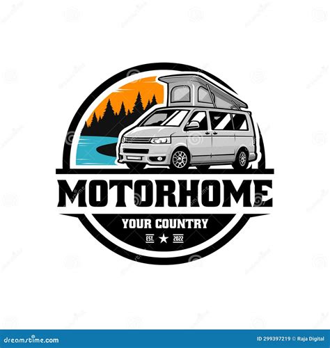 Motorhome Caravan RV Campervan Ready Made Logo Vector CartoonDealer