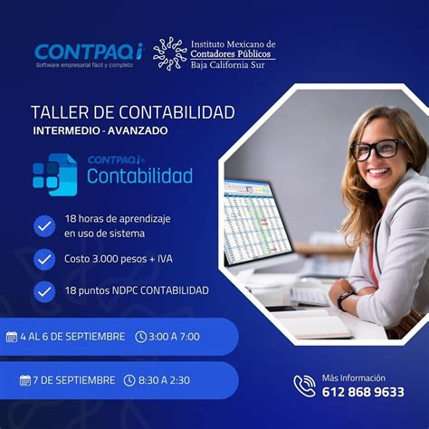 TALLER DE CONTPAQ I CONTABILIDAD INTERMEDIO AVANZADO DÍA 2 IMCPBCS