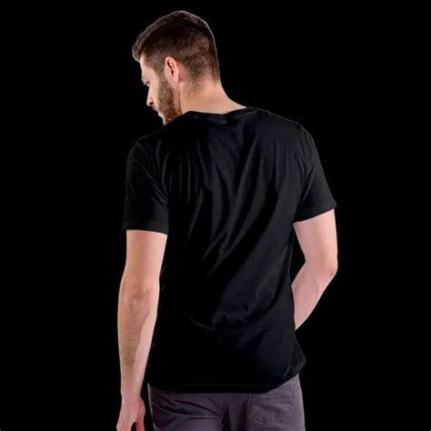 Black Men Half Sleeves Plain Cotton T Shirts Neck Type Round Size S