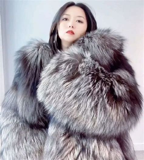 Asian Woman Asian Girl Asian Ladies Fox Fur Coat Fur Coats Grey Fox Fabulous Furs Silver