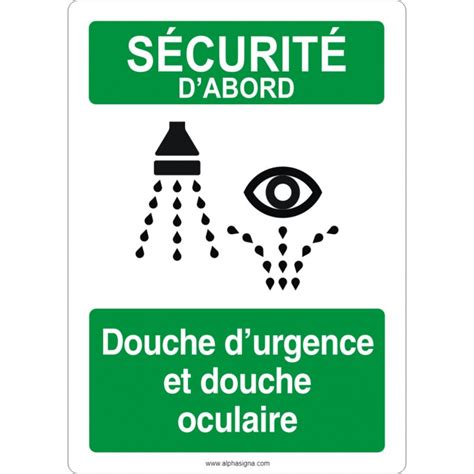 Affiche de sécurité aux normes OSHA ANSI SÉCURITÉ D ABORD douche d