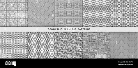 Conjunto de líneas abstractas patrón geométrico sin costuras blanco y