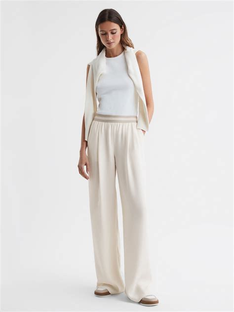 Reiss Abigail Wide Leg Elasticated Trousers Reiss