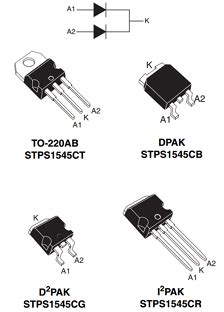 STPS1545C Datasheet PDF 15A 45V Schottky Rectifier