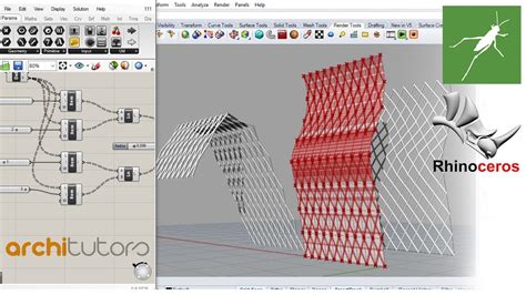 Make A Diagonal Grid Parametric Surface In Rhino Using Grasshopper Youtube