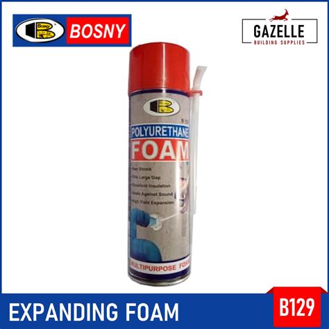 Bosny Expanding Foam Polyurethane Foam Spray Gap Filler Gap Sealer B129