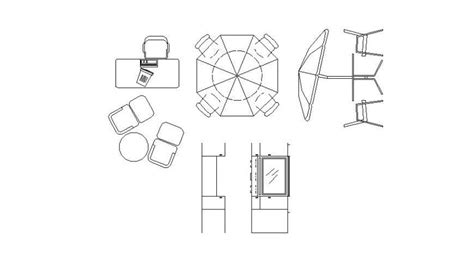 Multiple hotel garden furniture elevation blocks cad drawing details ...