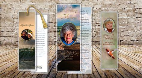 Bookmarks And Laminated Obituaries Memorial Products