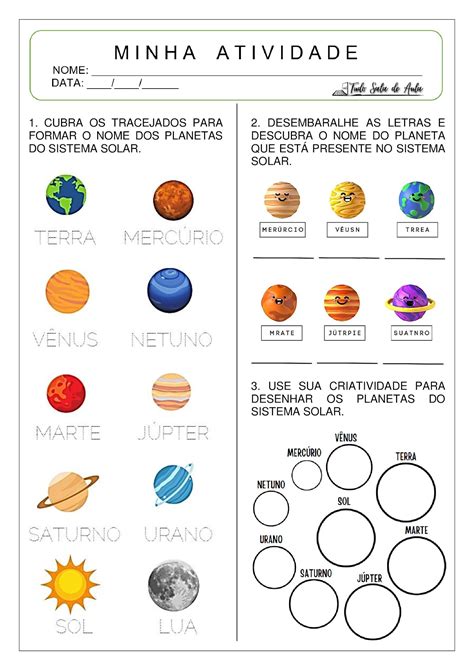 Atividades Sobre O Sistema Solar Para Educa O Infantil In