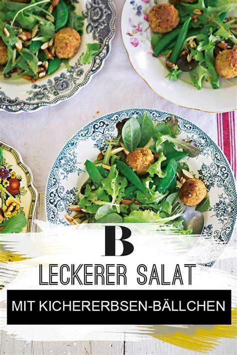 Kichererbsen Bällchen mit Wildkräuter Salat Rezept Leckere salate