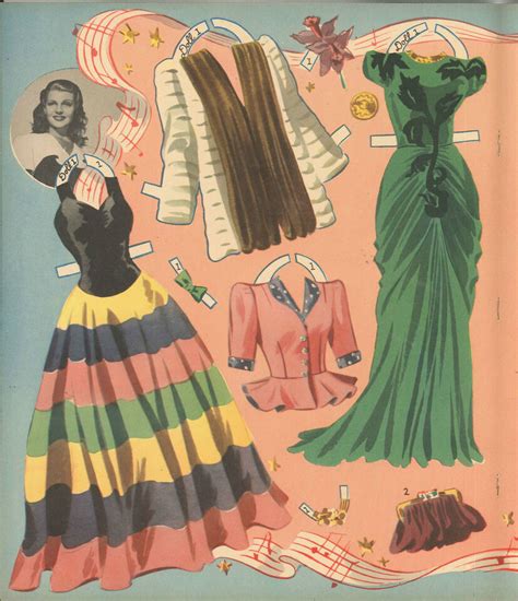 Vintage Uncut 1942 Rita Hayworth Paper Dolls Hd~laser Org Sz