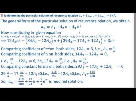 Non Homogeneous Linear Recurrence Relation And Its Solution Youtube