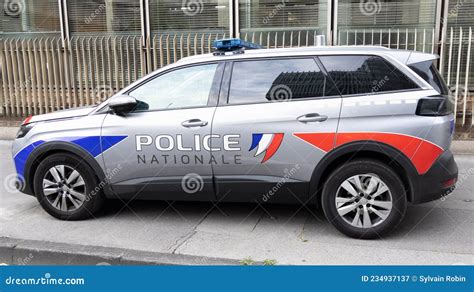 Police Peugeot 3008 Car With Text Sign And Symbol Logo Of French