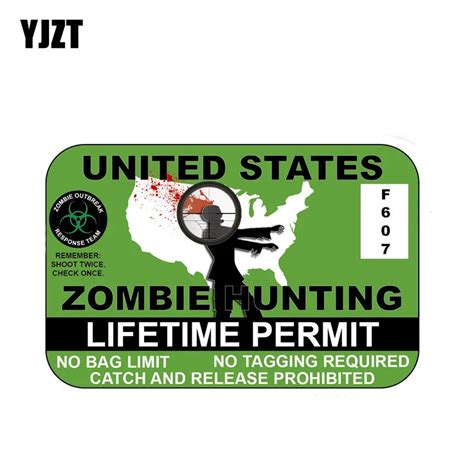 Aliexpress Buy YJZT 20x13 3cm Funny ZOMBIE Hunting PermitTHE