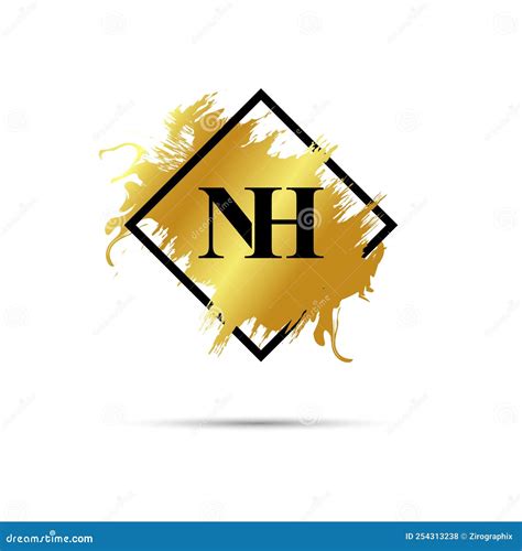 Gold Nh Logo Symbol Vector Art Design Stock Illustration Illustration