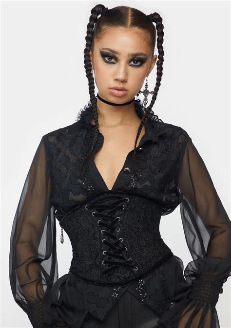 Punk Rave Gothic Lace Up Corset Black Dolls Kill