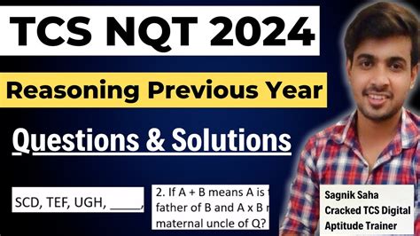 Tcs Nqt Reasoning Previous Year Questions Answers Tcs Nqt Free