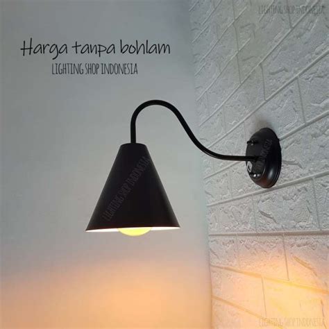 Jual Lampu Dinding Minimalis Simple Industrial Cafe Hitamputih Fiting