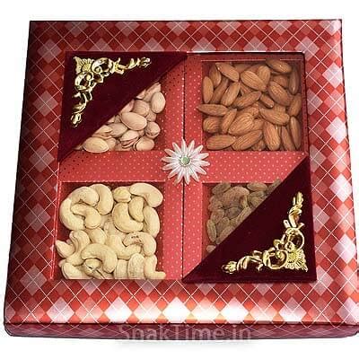 Buy Orange Window Diwali Dry Fruit Gift ST1569X9 Online | All India Delivery | SnakTime.in