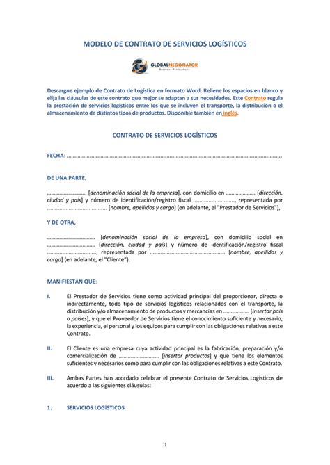 Modelo De Un Contrato De Servicio