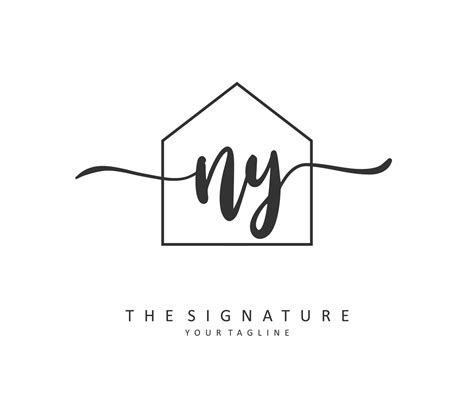 Ny Initial Letter Handwriting And Signature Logo A Concept Handwriting Initial Logo With