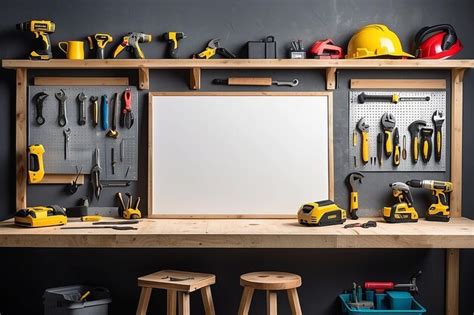 Premium Photo Tool Your Space Garage Workshop Tool Board Mockup