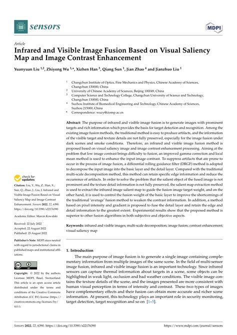 Pdf Infrared And Visible Image Fusion Based On Visual Saliency Map