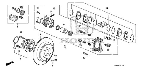 Honda Odyssey Shim Set Rr Brake Brakes Rear Shj A Honda