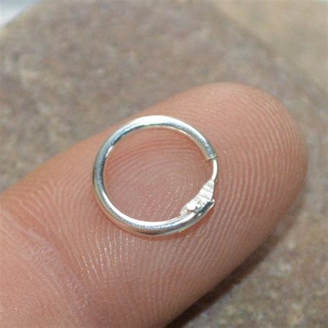 18 Gauge Nose Ring Solid Sterling Silver Size 10mm Thin - Etsy