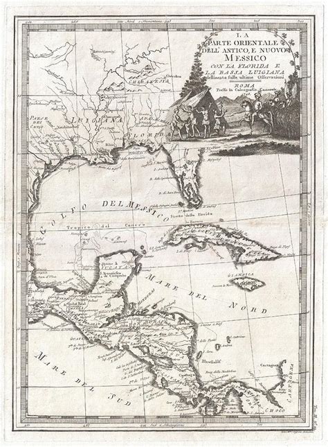 Vintage Map Of The Gulf Of Mexico 1798 Drawing By Cartographyassociates