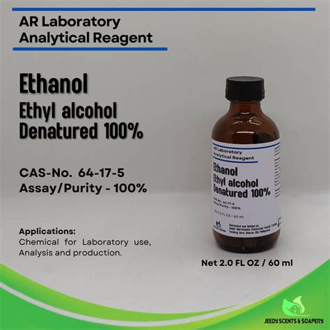 Ethanol Ethyl Alcohol Denatured 100 AR Laboratory Analytical Reagent