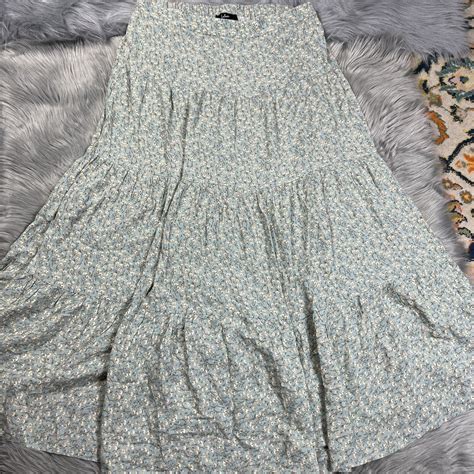 Lulus Sage Green Floral Maxi Skirt Size Xl Gem