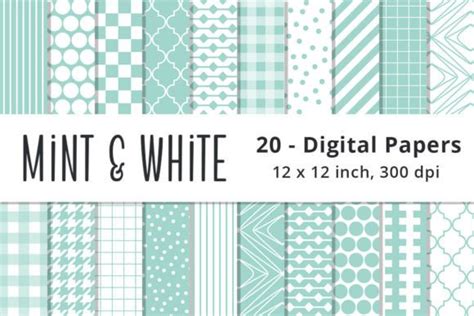 Mint Green And White Digital Backgrounds Graphic By Lemon Paper Lab