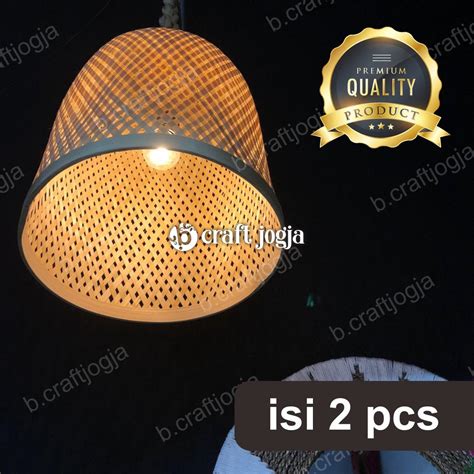 Jual Kap Lampu Gantung Bambu Isi Pcs Lampu Dekorasi Model Tabung