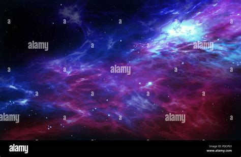 The Cosmos With Stars Birth In Nebula Clouds Galaxy Abstract 3d