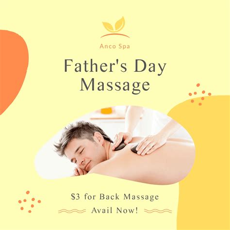 Free Fathers Day Massage Promotion Post Instagram Facebook Template