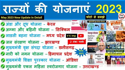 राज्यों की प्रमुख योजनाएं 2023। State Schemes Current Affairs 2023