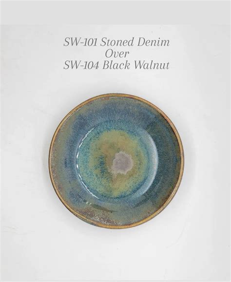 Mayco Ceramic Glaze Combo Sw Stoned Denim Over Sw Black Walnut