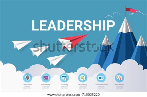 Leadership Skills Infographic Template Six Steps เวกเตอร์สต็อก ปลอดค่าลิขสิทธิ์ 715035220