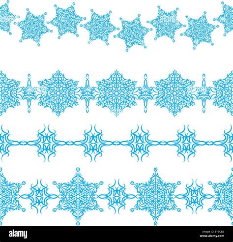 Vector Set Of Seamless Christmas Ornaments Borders Stock Vector Image