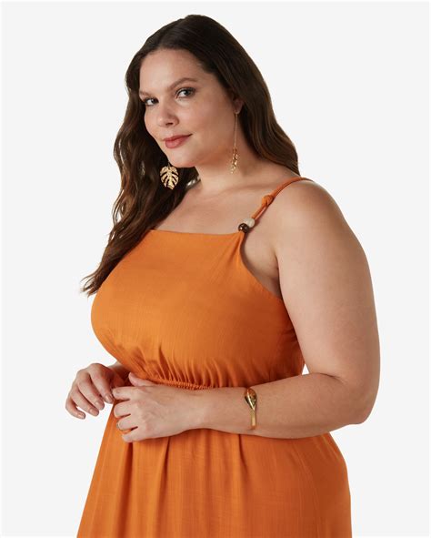 Riachuelo Vestido Longo Plus Size Feminino Evas Marias Decote Reto